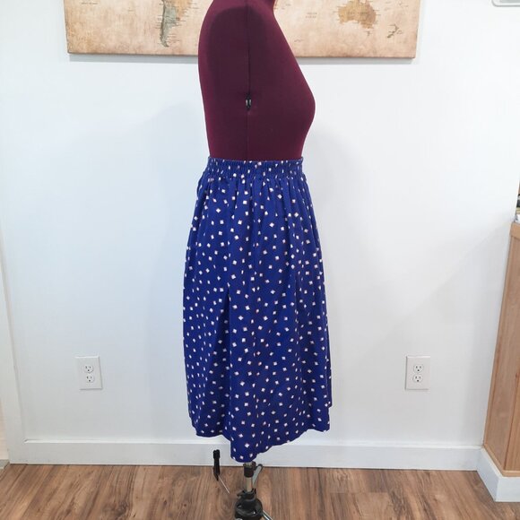 Vtg 80s blue skirt set w/ unique buttons - Handmade - Picture 10 of 12